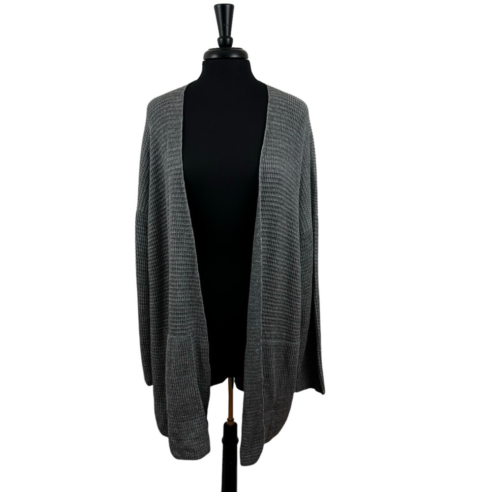 Eileen Fisher Woman Cardigan Size 1X Gray Knit Plus Size Organic Cotton NWT
